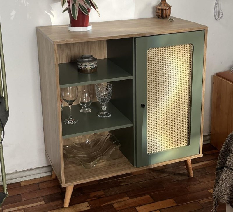 Mócel Artely Buffet Charlotte com 1 Porta Carvalho/Menta