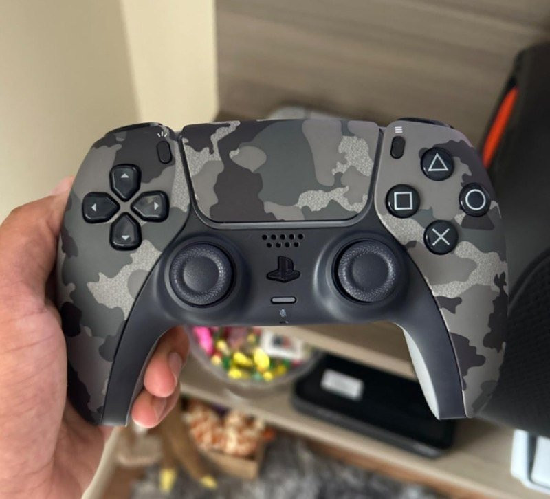 Controle Sem Fio Dualsense PlayStation 5 Cinza Camuflado