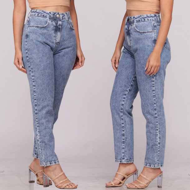 Calça Mom Jeans Cintura Alta Levanta Bumbum