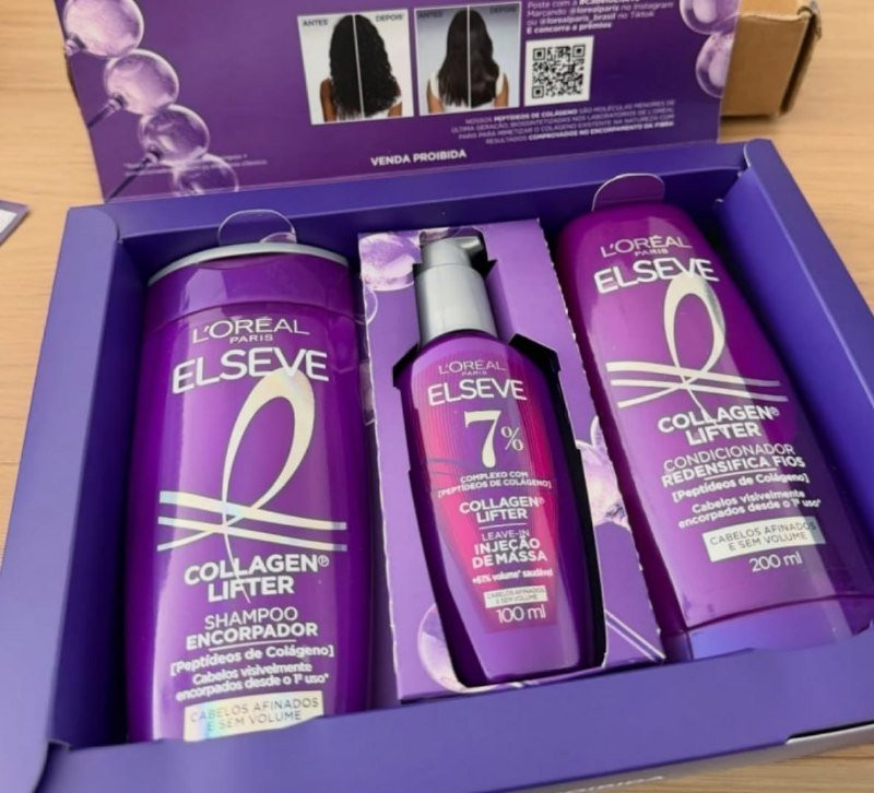Kit L'Oréal Paris Elseve Collagen Lifter: Shampoo 400ml + Condicionador 400ml + Sérum 100ml