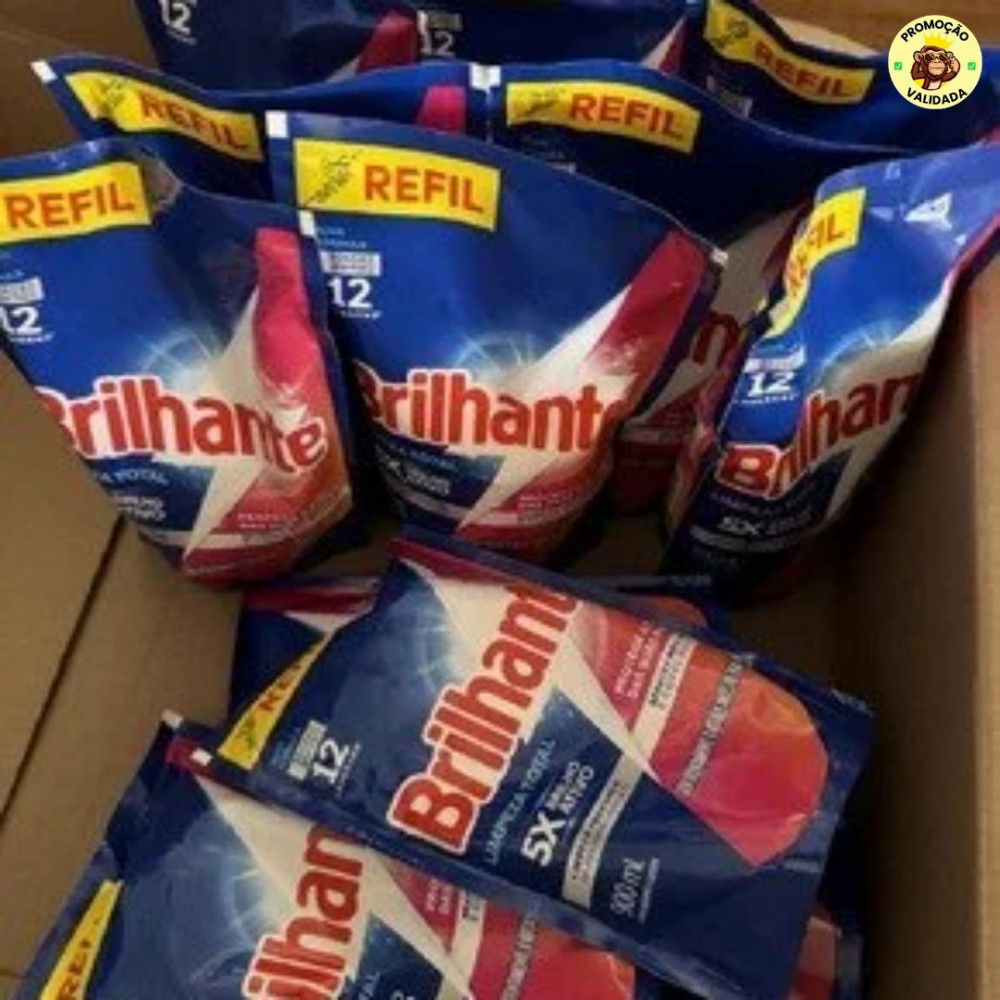 Brilhante Sabão Liquido Limpeza Total Refil 900 Ml