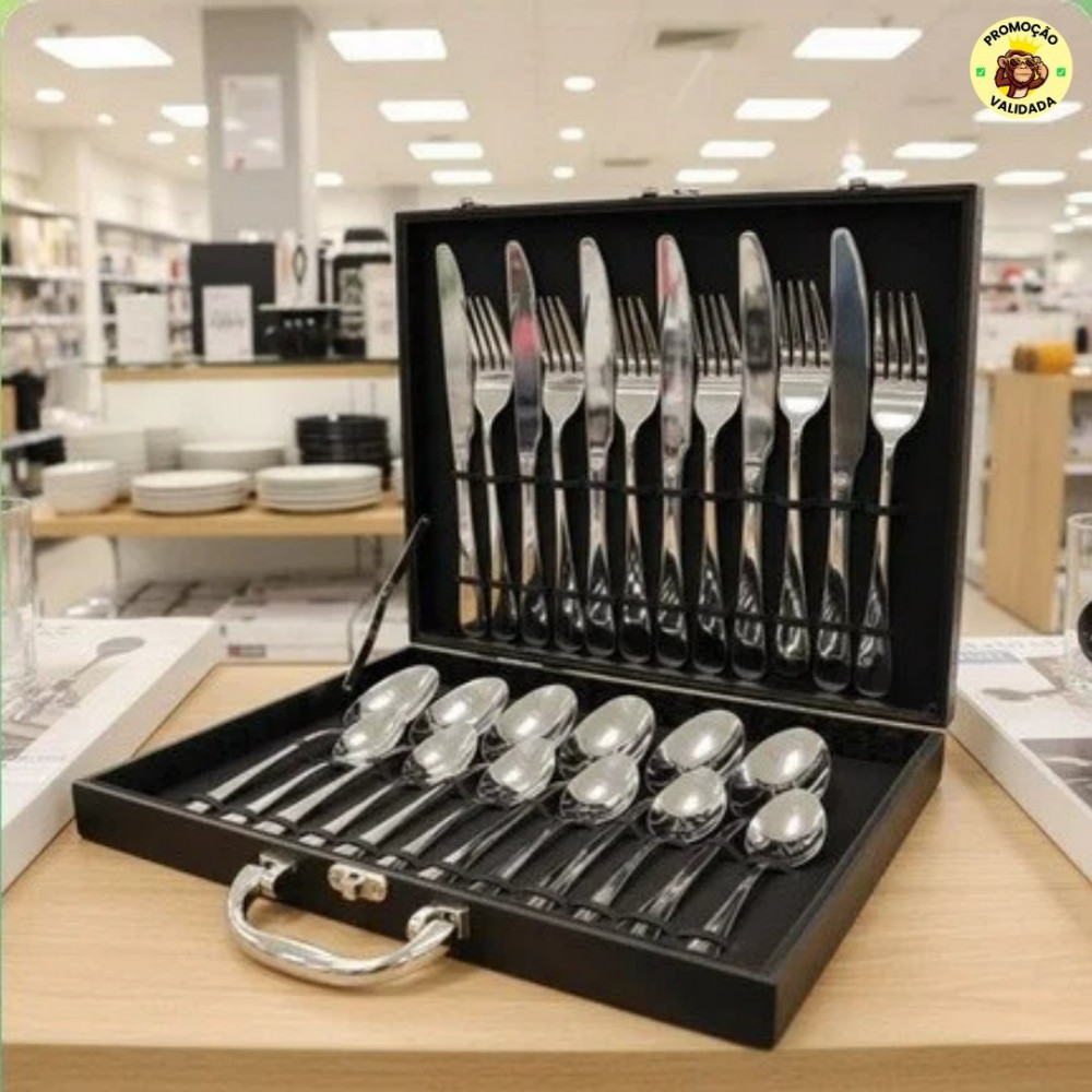 Kit 24 Faqueiro Prateado Luxo Premium
