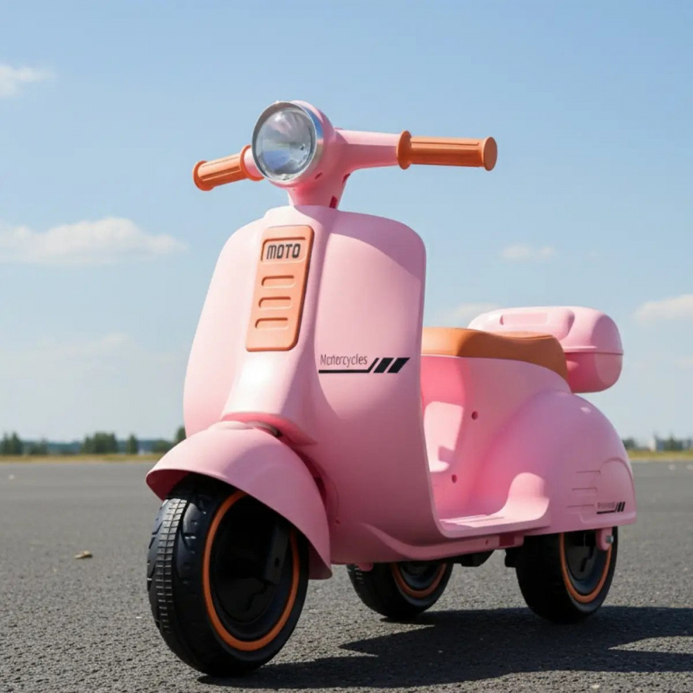 Mini Scooter Elétrica Frente Ré Rosa 6V