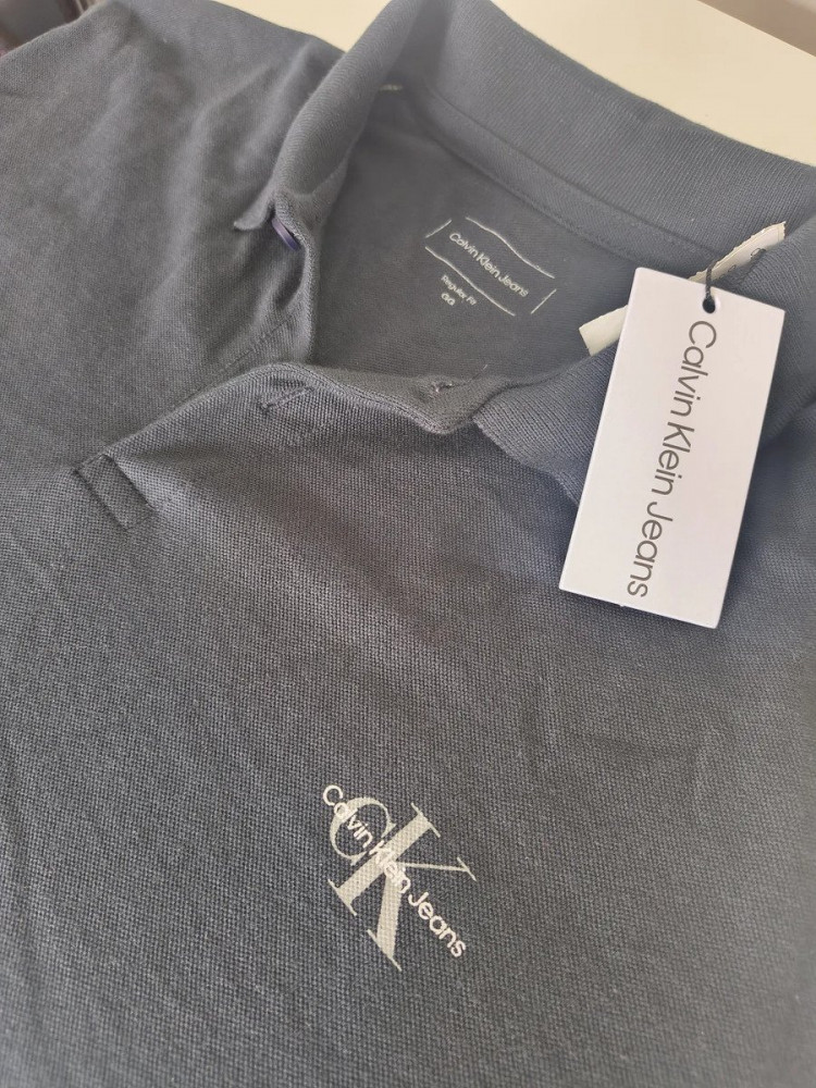 Polo Calvin Klein Jeans Piquet Azul Marinho