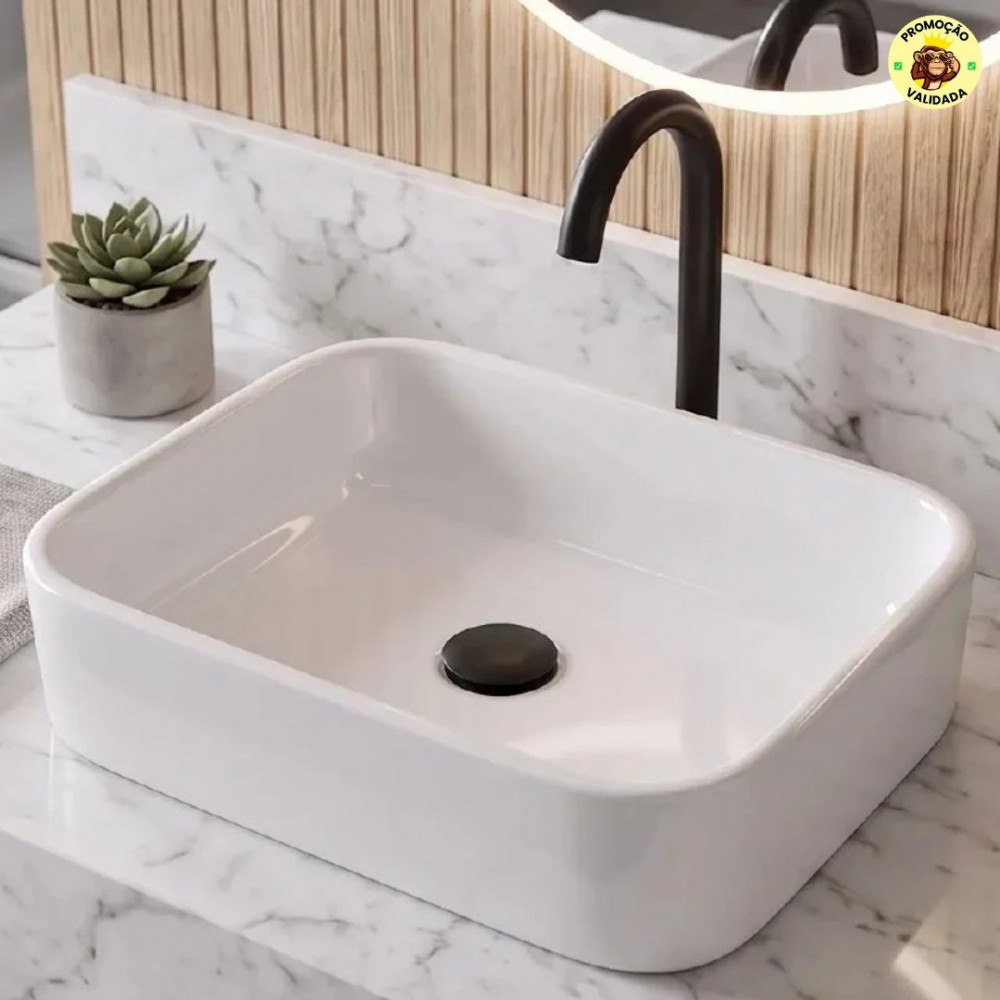 Cuba P/ Banheiro Lavabo Rectangular De Apoio