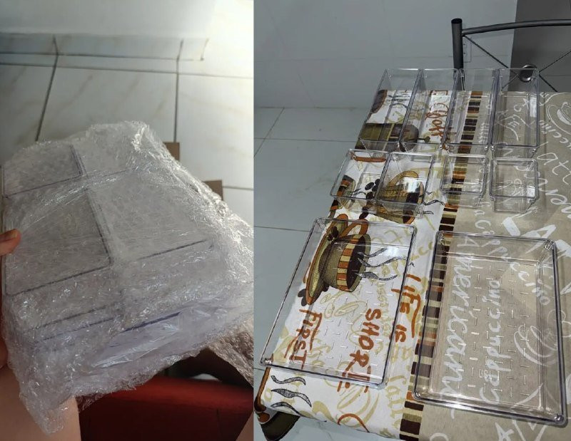 Kit 10 Organizador Multiuso Modular Gaveta Acrilico
