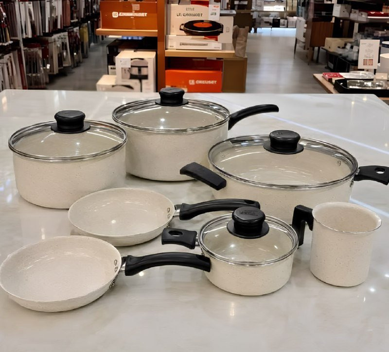 🍳 Conjunto de Panelas Bege Turim Tramontina 7 peças Antiaderentes