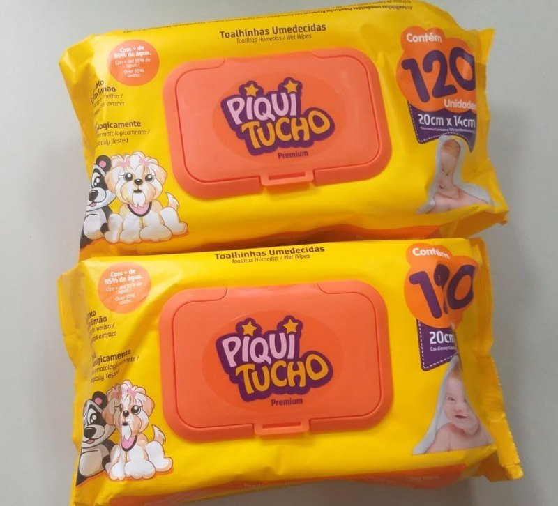Piquitucho Premium com 120 Lenços Umedecidos