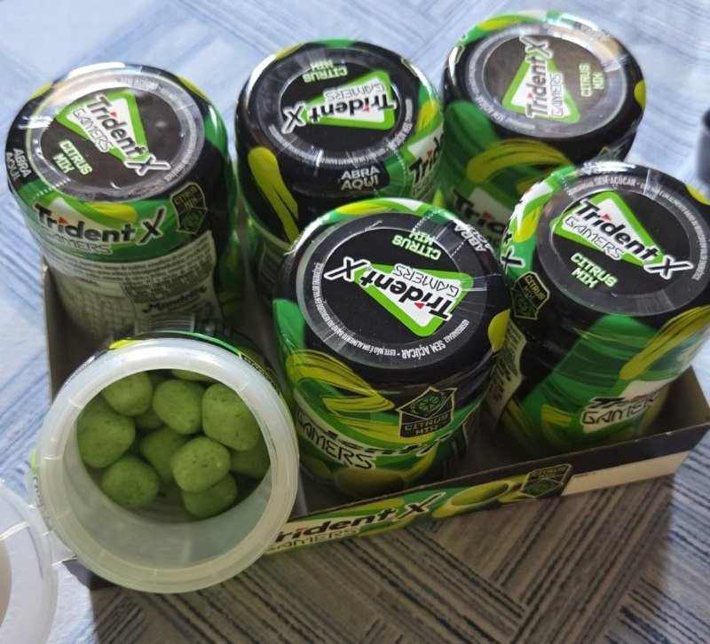 Chiclete Trident X Gamers Citrus Mix - Caixa com 6 unidades