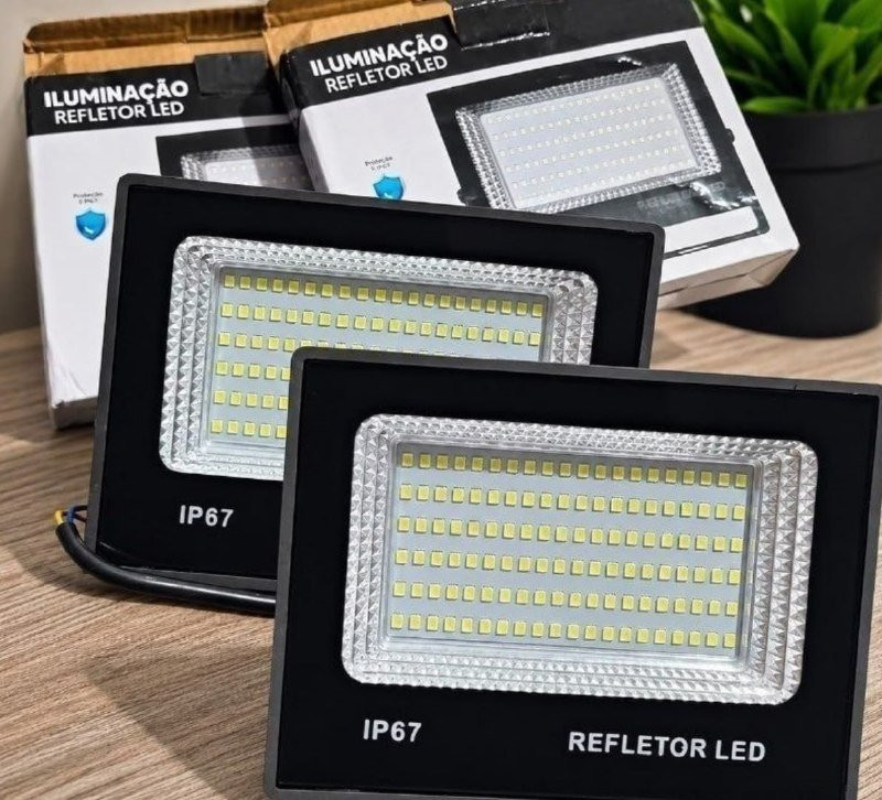 Kit 2 Refletores Super Led 400w Bivolt Prova D'água