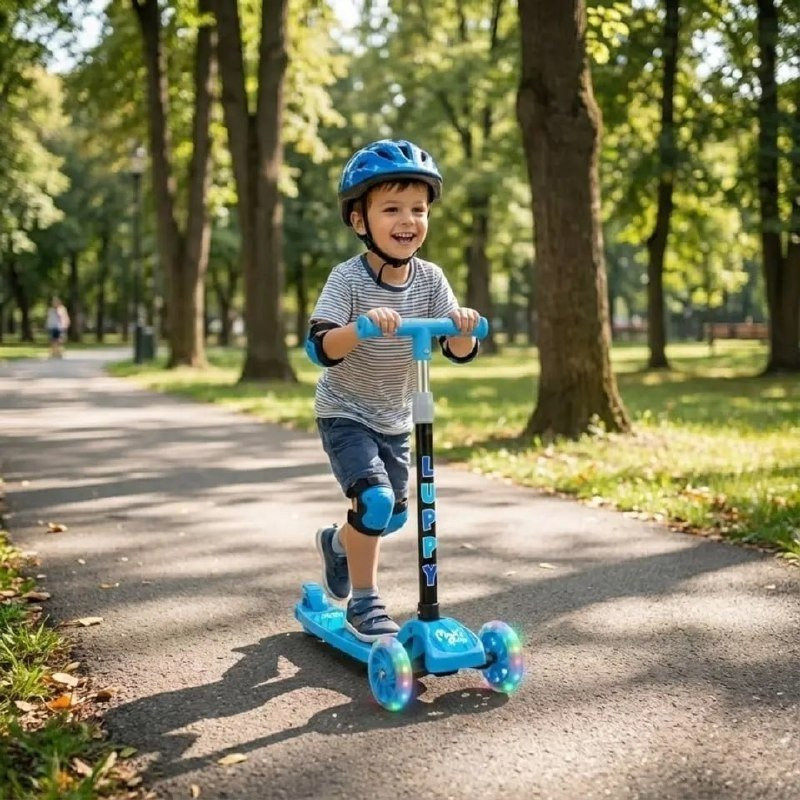 Patinete Maxi Toys Infantil 3 Rodas com Led Dobrável