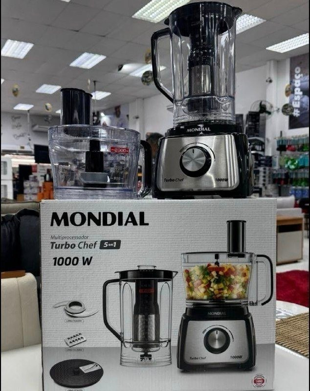 Multiprocessador de Alimentos Mondial Turbo Chef 9 em 1 1000W 110v