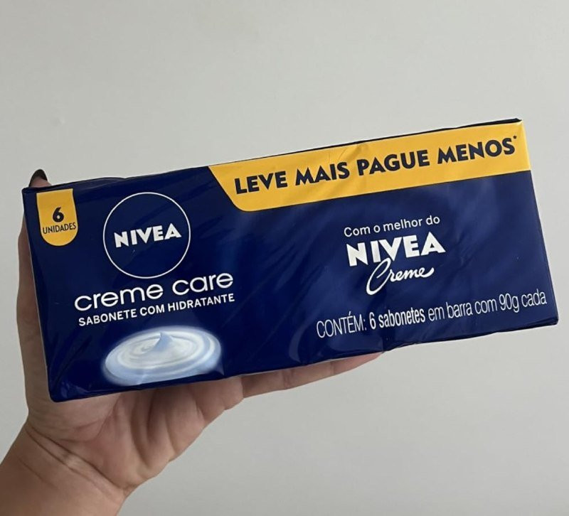 NIVEA Sabonete em Barra Creme Care 90g - 6 unidades