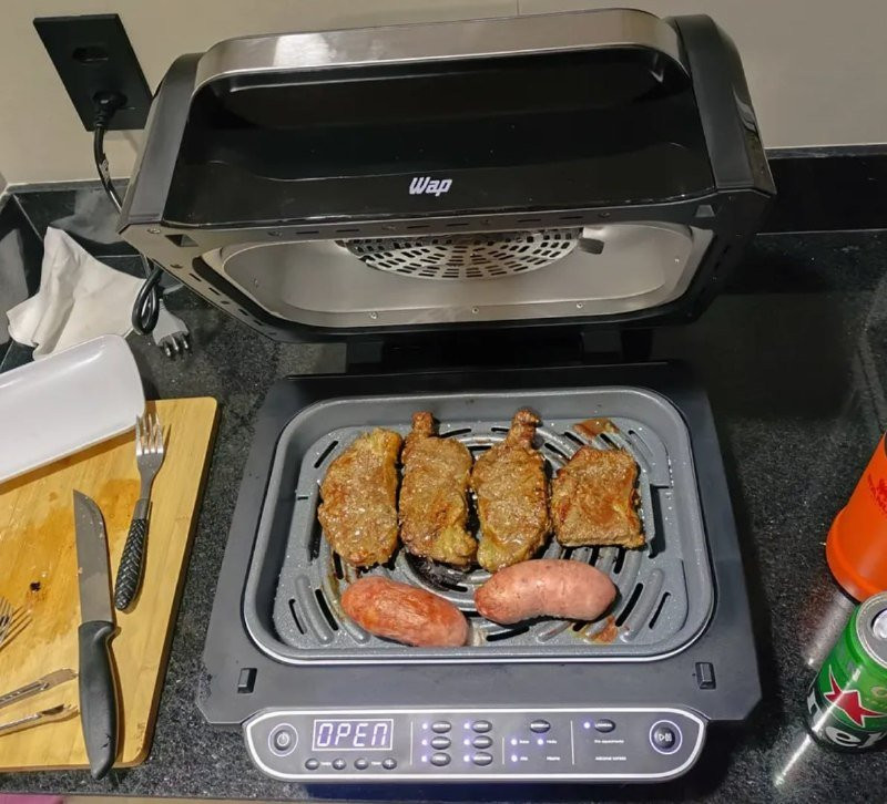 Fritadeira Elétrica Air Fryer 8 Em 1 WAP Barbecue 127V