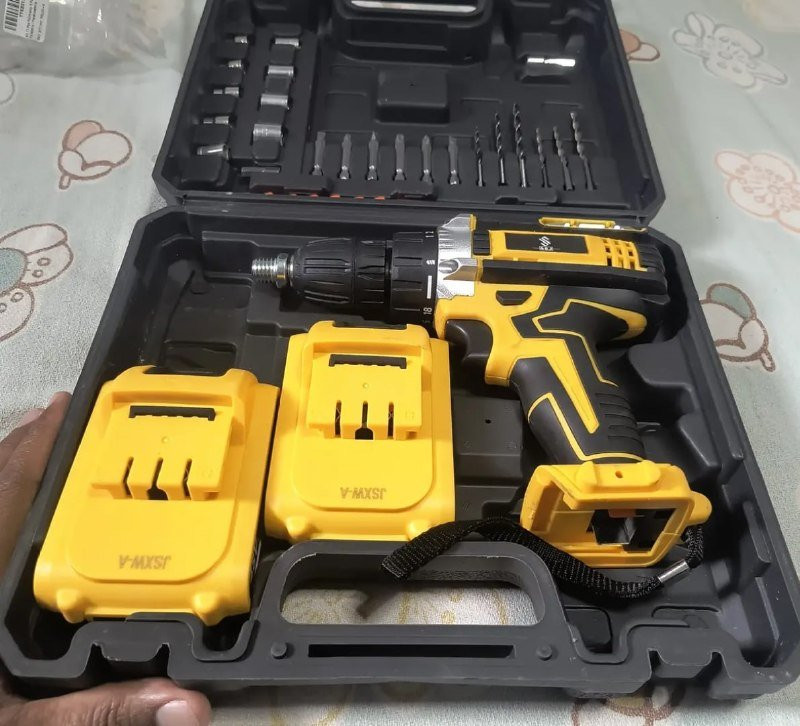 Parafusadeira Furadeira 48v Profissional 2 Baterias Sem Fio