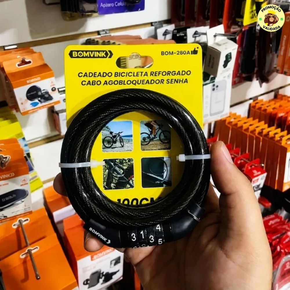 Cadeado Bicicleta Antifurto Trava Com Senha