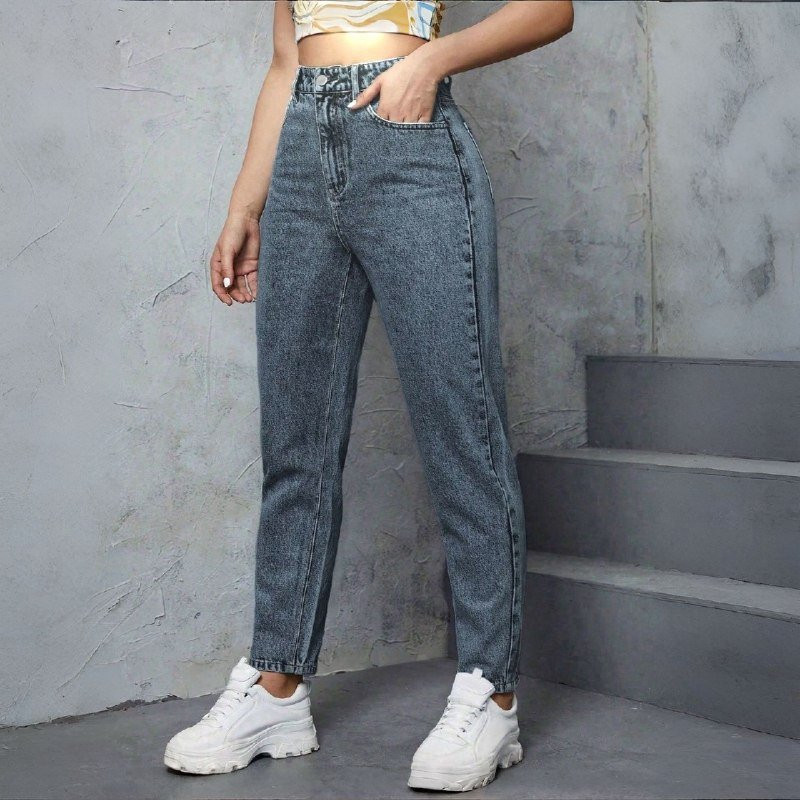 Calça Mom Jeans Cintura Alta