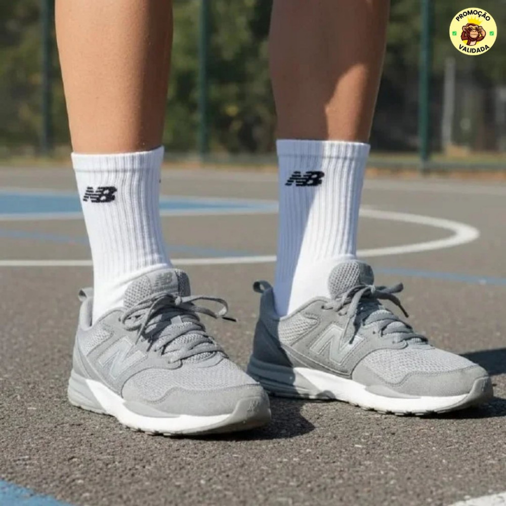 Kit 3 Pares Meias New Balance Cano Longo
