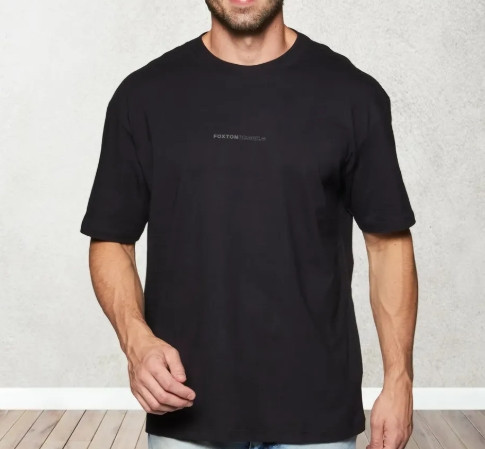 Camiseta Foxton Oversize Br Preto Lisa