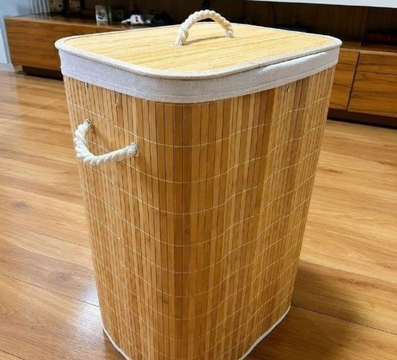 Cesto De Roupas De Bambu 70L Yikasa