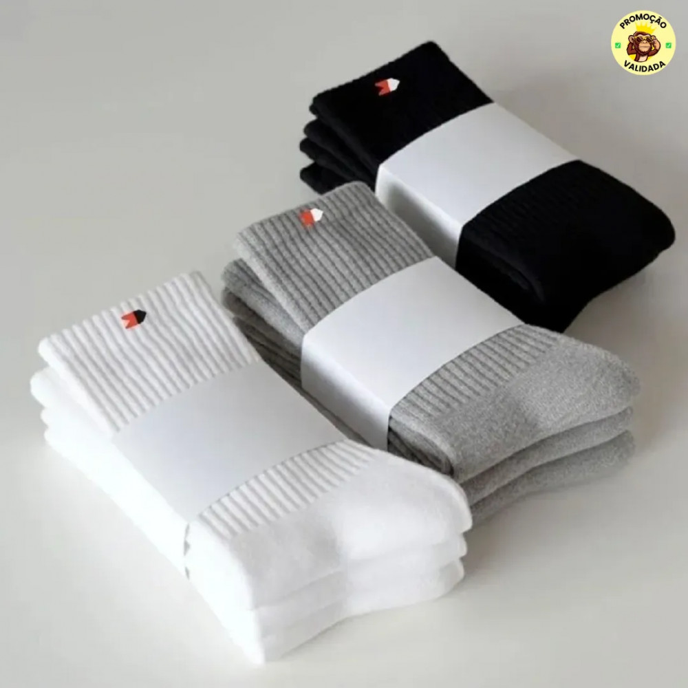Kit com 15 Pares Meias Cano Medio Sandrini