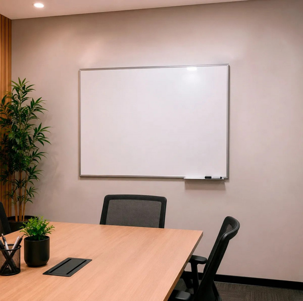 Lousa Quadro Branco 120x90 cm com Moldura Aluminio