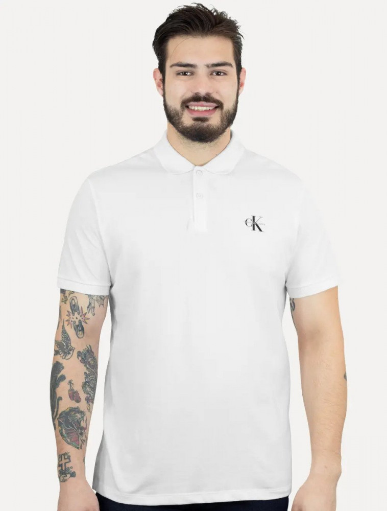 Polo Calvin Klein Jeans Piquet Regular Branca