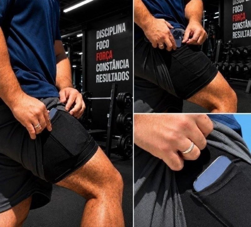 PEGA LOGO 3 LEK Kit 3 Shorts 2 Em 1 Duplo Bolso