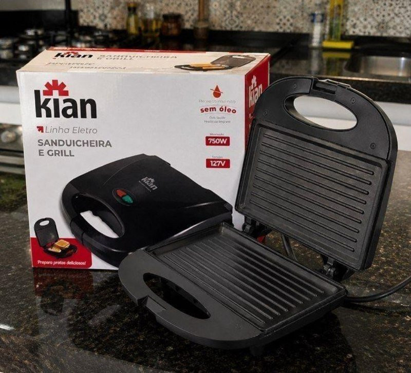 Sanduicheira Grill 2 Em 1 Kian Elétrica 750w