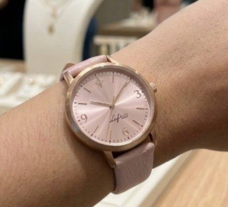 Relógio Life Realizações Couro Rosé