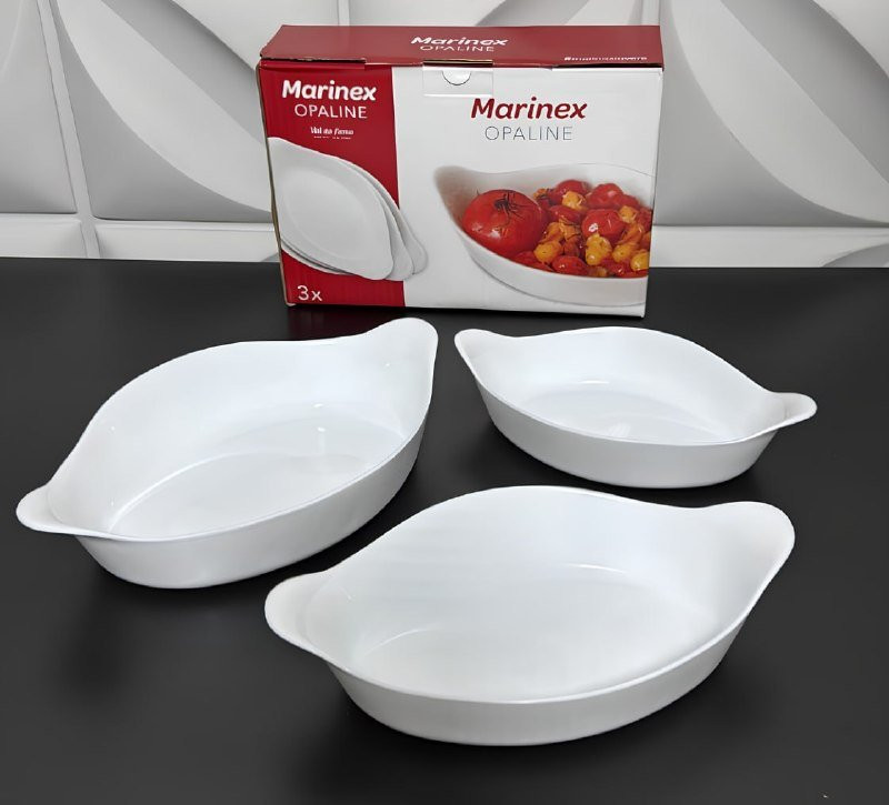 Marinex Conjunto de Assadeiras Oval Opaline 3 Peças