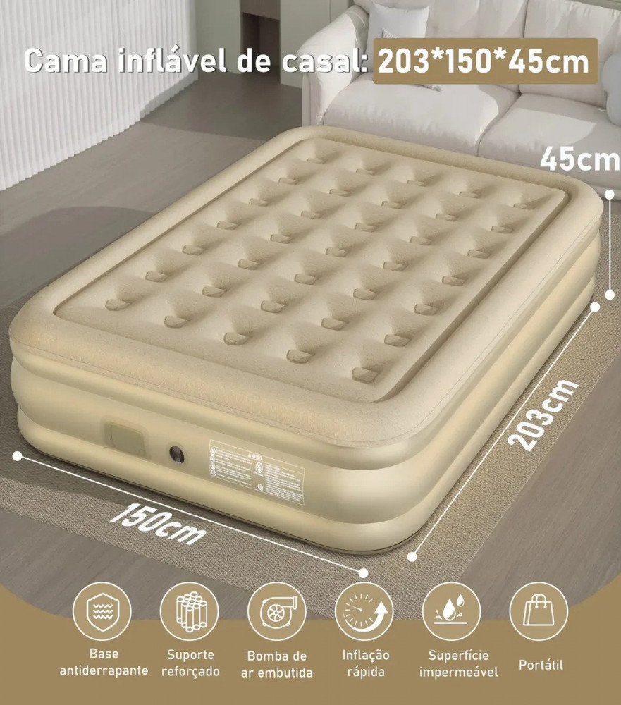 Ecozendsy Colchão Inflável Casal Queen Size