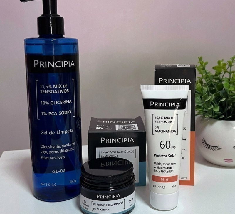 Kit Principia para Rotina de Skincare Pele Sensível com Protetor Solar FPS 60