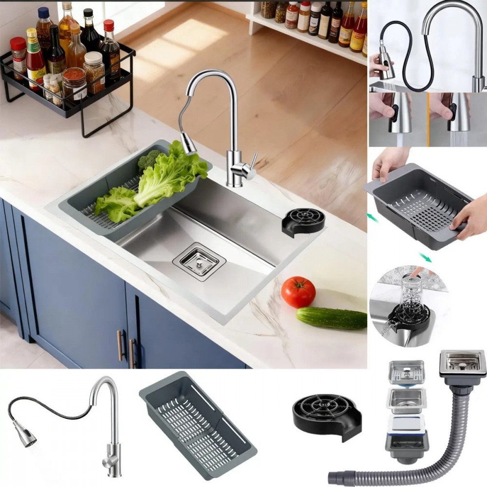 Cuba Pia Cozinha Inox 304 60x40cm com Torneira
