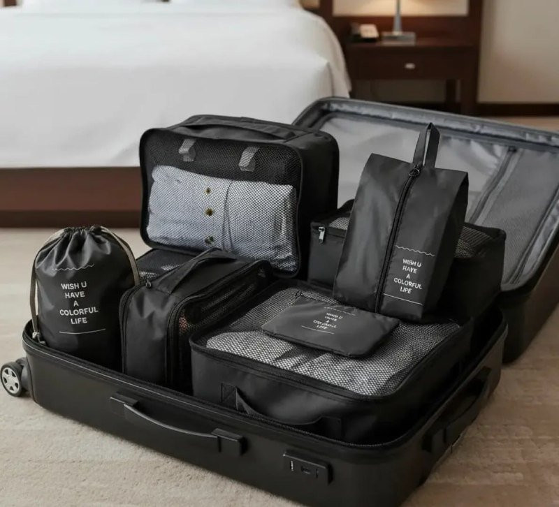 Organizador De Mala Para Viagem Kit 7 Peças Completo