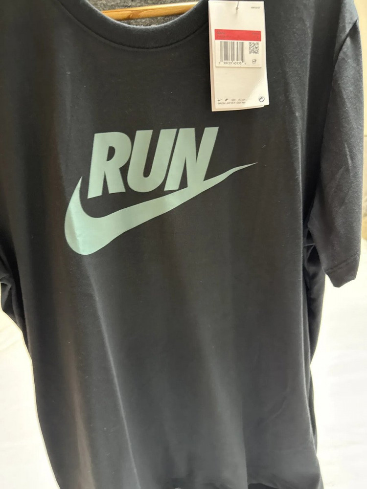 Camiseta Dri-Fit Nike Run Masculina Azul/Preto
