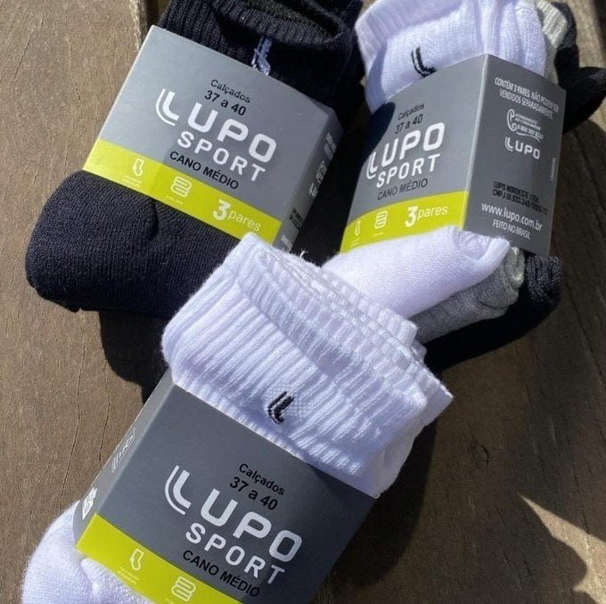 Kit 10 Pares Meias Lupo Cano Alto Masculino Adulto Original