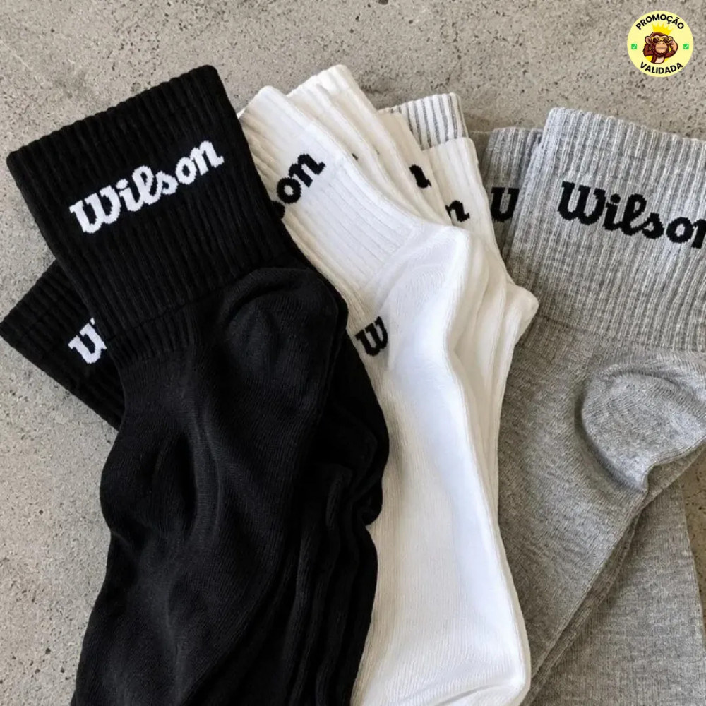 MEIAS DO WILSON NO PRECINHO Kit com 6 Pares de Meias Wilson Cano Medio Algodao