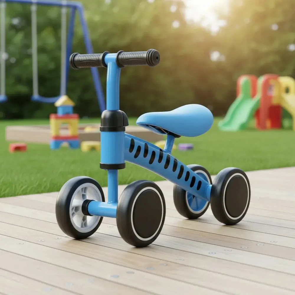 Bicicleta Equilíbrio Brinq Kids Azul 4 Rodas
