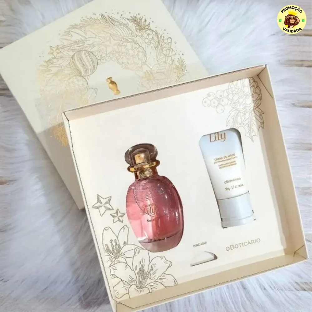 Kit Boticario Lily Soleil Perfume 75ml Creme de Maos 50g