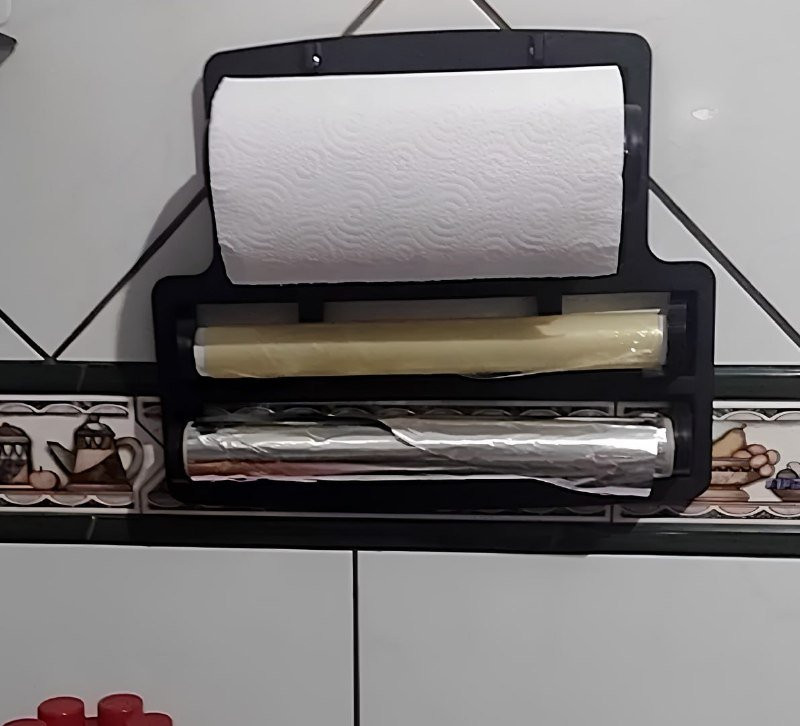 Porta Papel Toalha Triplo Suporte 3 em 1