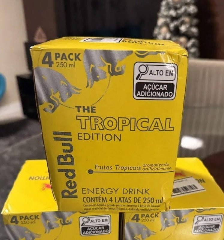 Pack de 4 latas Red Bull Energético Frutas Tropicais 250mL