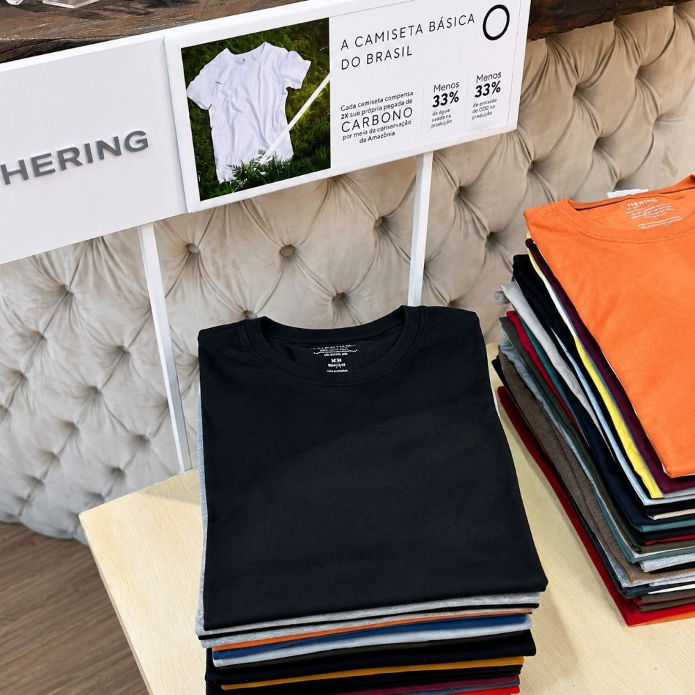 Kit 5 Camisetas Hering Masculina Algodão