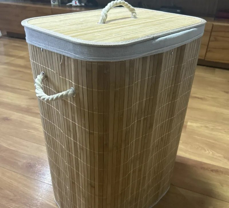 Cesto Organizador De Roupa Bambu 72L