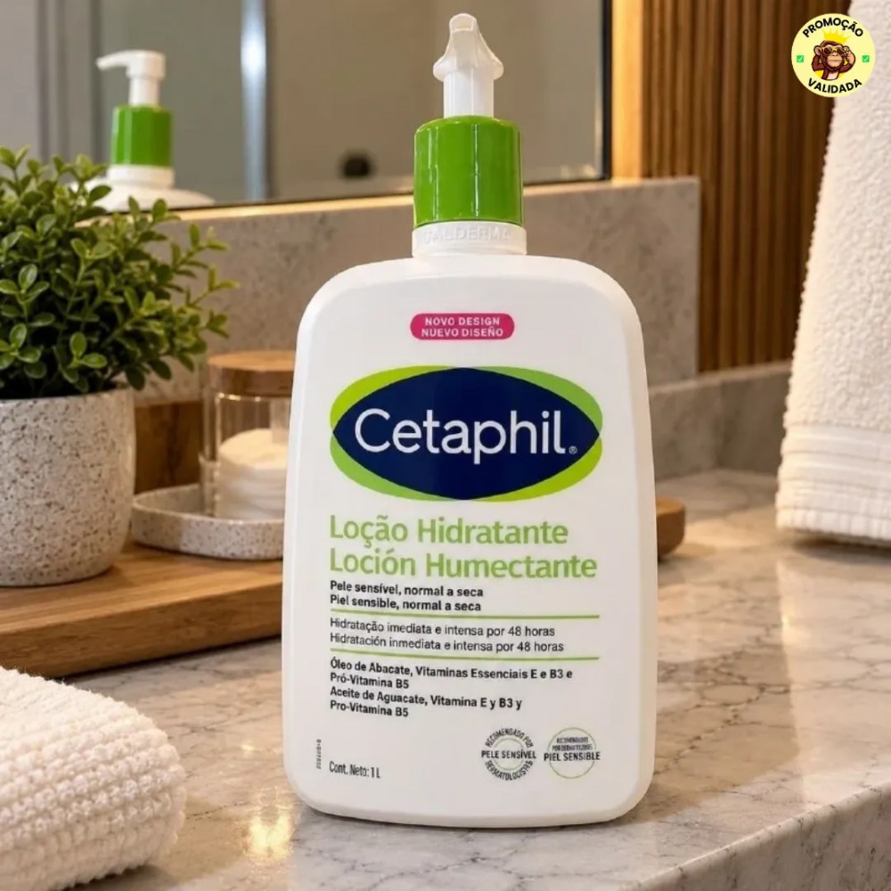 Litro de Cetaphil Loção Hidratante para Corpo e Rosto Cetaphil 1L