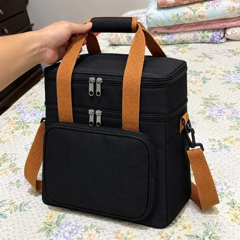 Bolsa Térmica Marmita 2 Compartimentos Preta