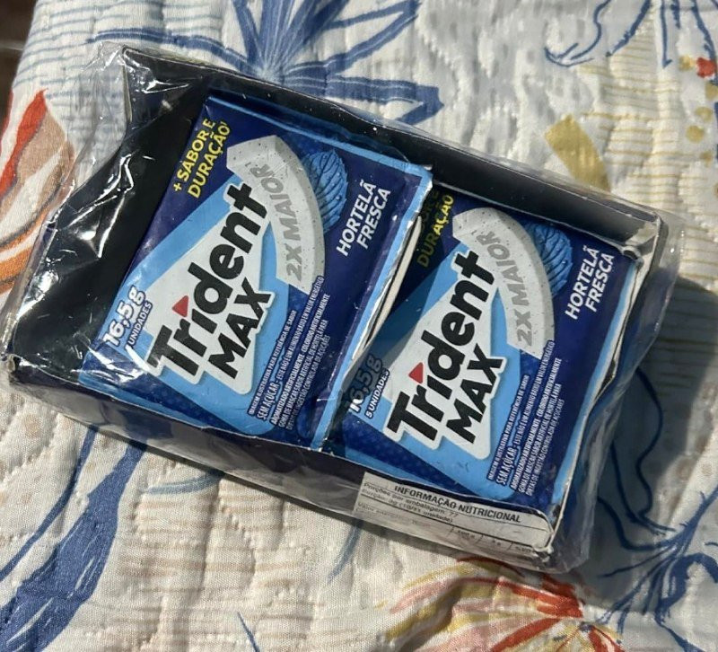 Chiclete Trident Max Hortelã Fresca Sem Açúcar - Caixa com 14 unidades