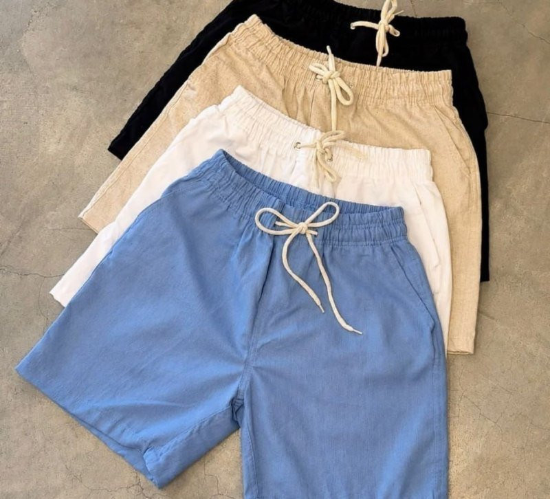 Kit 3 Shorts Bermuda Linho Verão