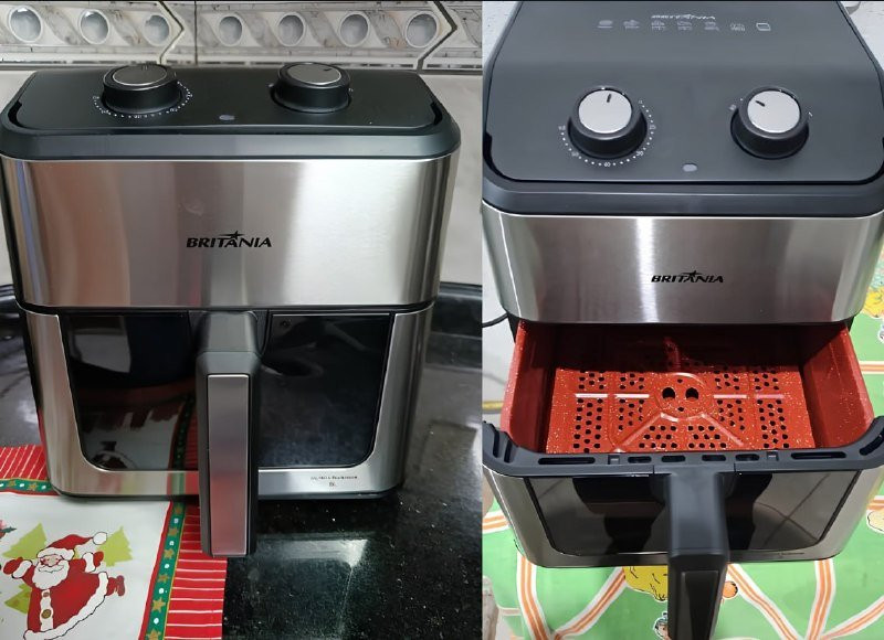 🍟 Air Fryer Britânia 8L Redstone Visor Glass - 127v