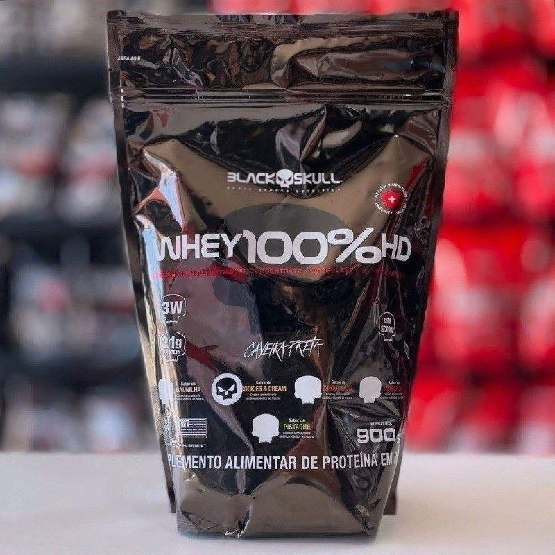 Whey 100% HD Refil Black Skull 900g Chocolate